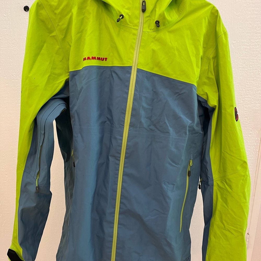 Mammut Lime Green and Blue Ski Shell Jacket
